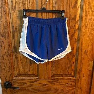 Nike Women's Blue and White Athletic Shorts